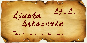 Ljupka Lalošević vizit kartica
